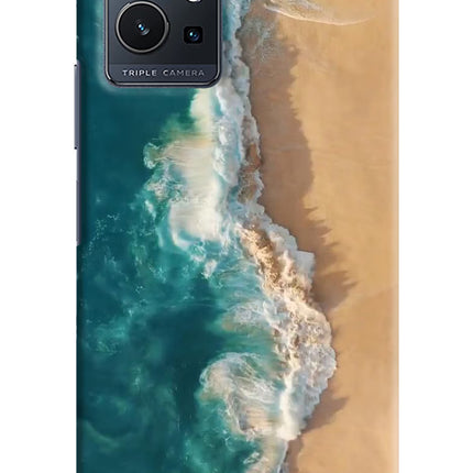 Ocean Beach Vivo Y75 5G/Vivo T1 5G Hard Case Back Cover by Casekaro