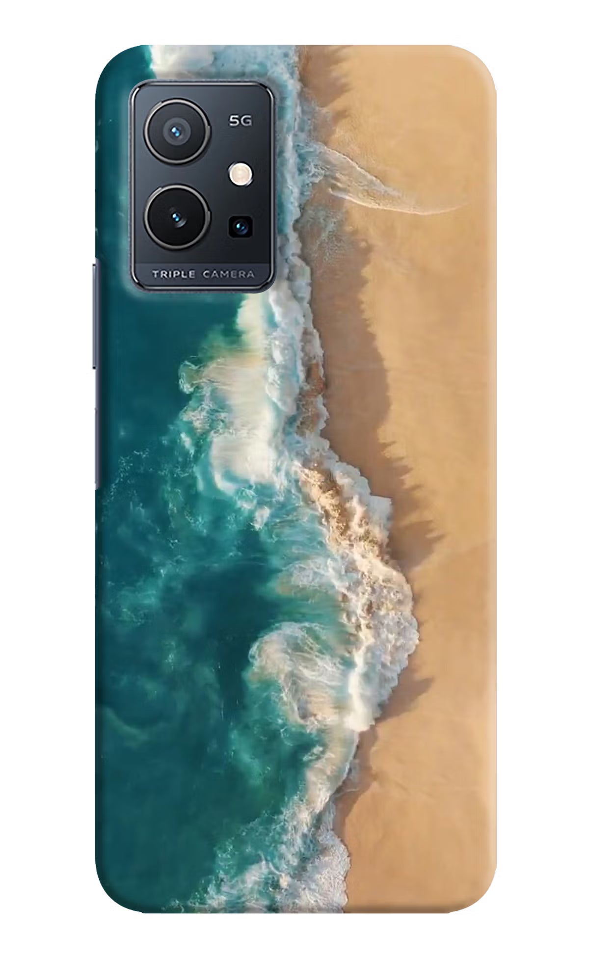 Ocean Beach Vivo Y75 5G/Vivo T1 5G Hard Case Back Cover by Casekaro