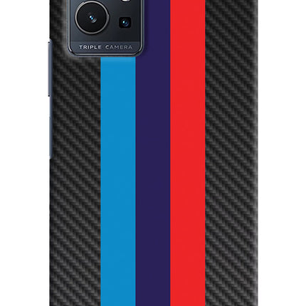 BMW Stripes Pattern Vivo Y75 5G/Vivo T1 5G Hard Case Back Cover by Casekaro