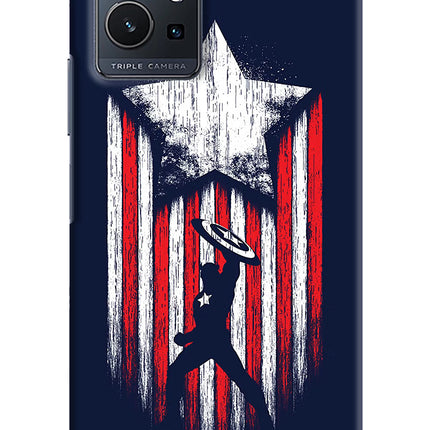 Captain America Marvel Art Vivo Y75 5G/Vivo T1 5G Hard Case Back Cover by Casekaro