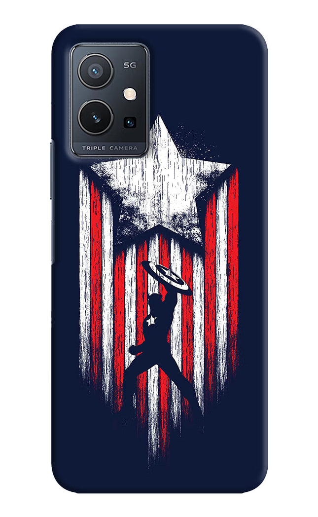 Captain America Marvel Art Vivo Y75 5G/Vivo T1 5G Hard Case Back Cover by Casekaro