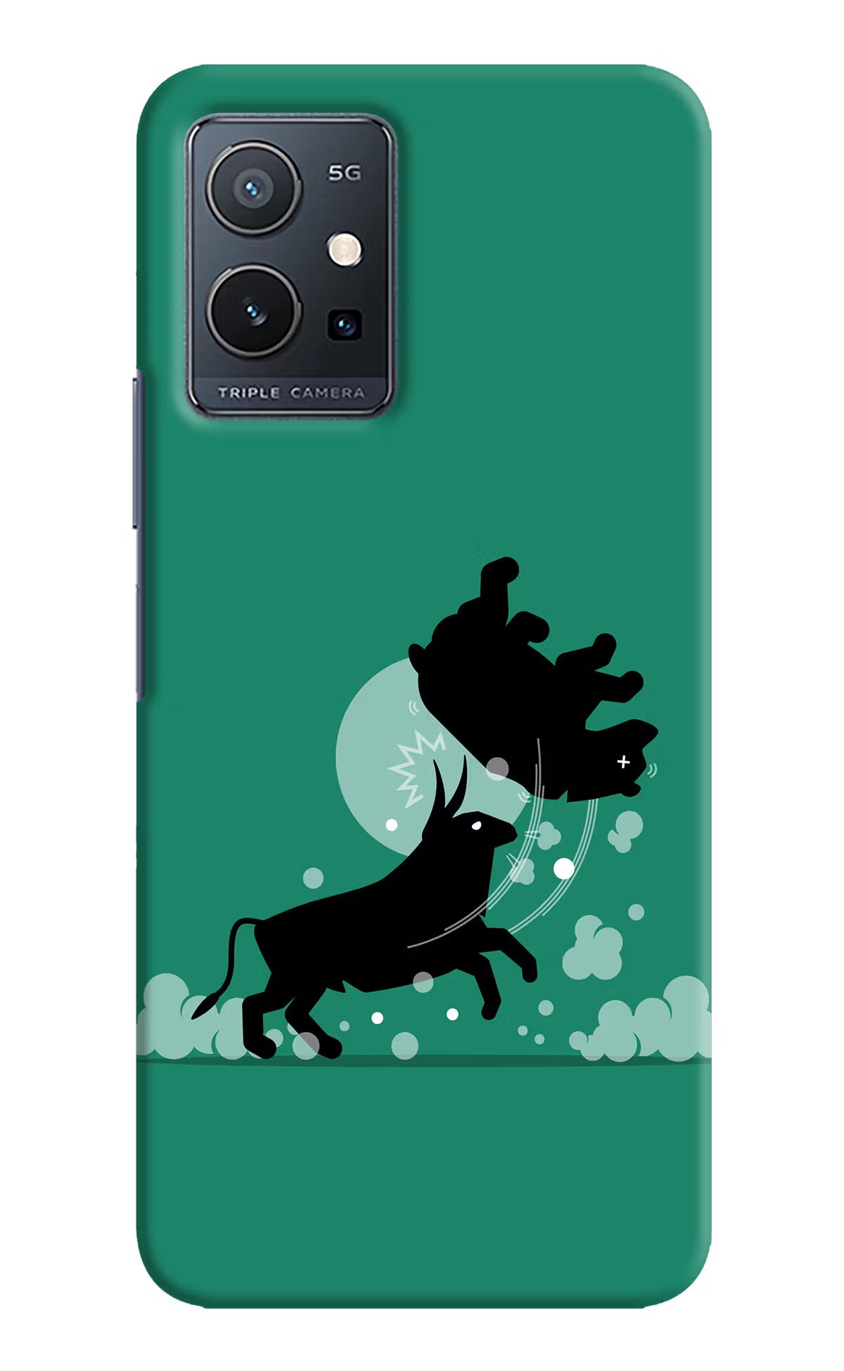 Bull Conqueror Vivo Y75 5G/Vivo T1 5G Hard Case Back Cover by Casekaro