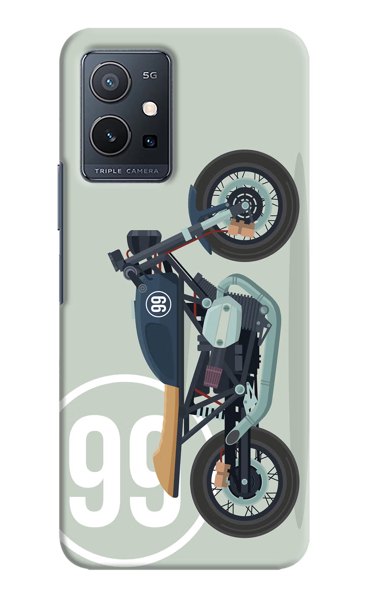 Classic Cafe Racer 99 Vivo Y75 5G/Vivo T1 5G Hard Case Back Cover by Casekaro