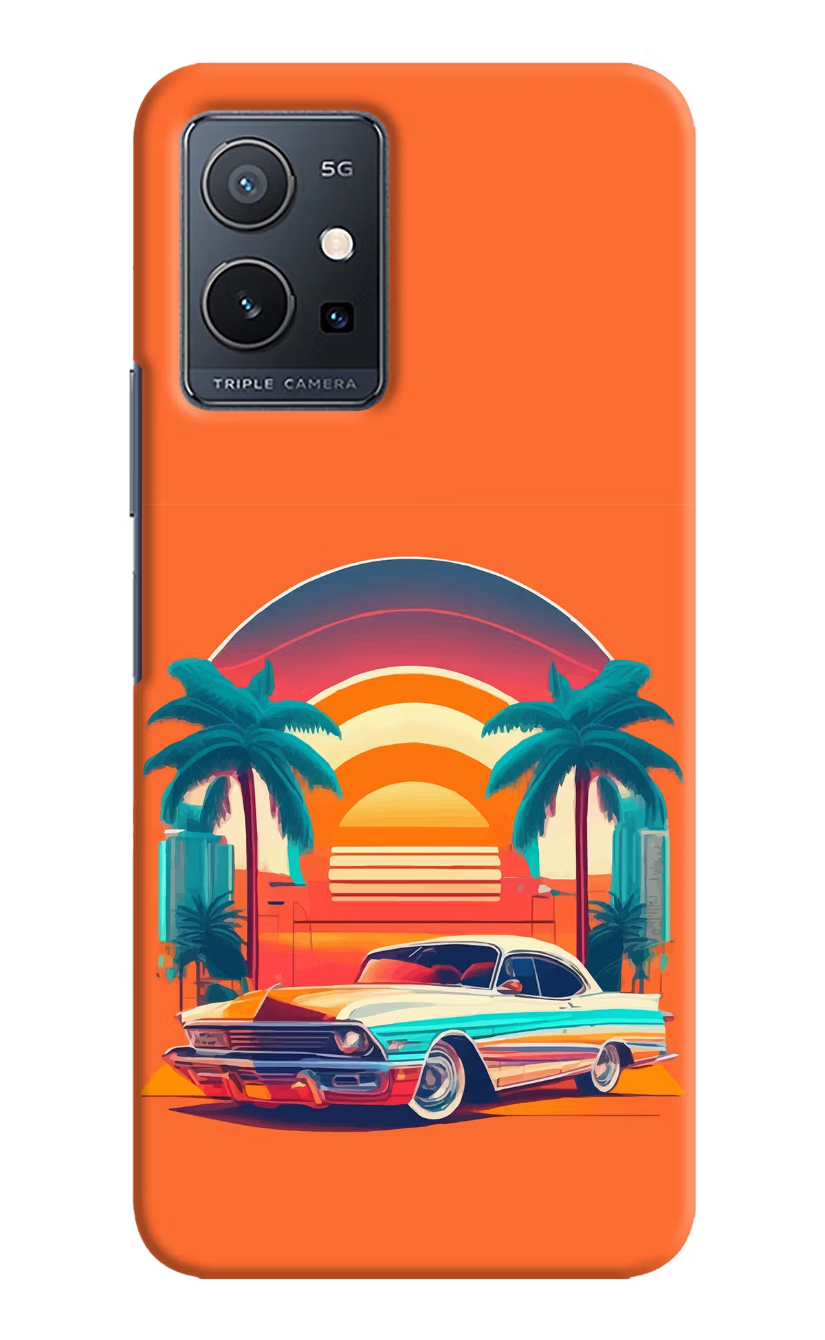 Palm Drive 80s Vivo Y75 5G/Vivo T1 5G Hard Case Back Cover by Casekaro