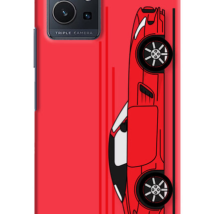 Red Velocity Vivo Y75 5G/Vivo T1 5G Hard Case Back Cover by Casekaro