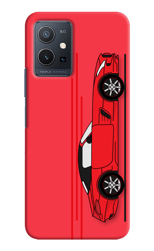 Red Velocity Vivo Y75 5G/Vivo T1 5G Hard Case Back Cover by Casekaro