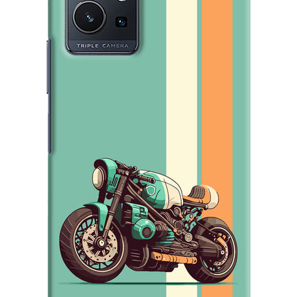 Striped Moto Drift Vivo Y75 5G/Vivo T1 5G Hard Case Back Cover by Casekaro