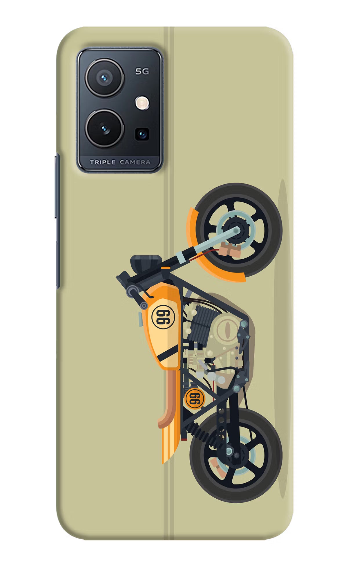 Vertical Speedster Vivo Y75 5G/Vivo T1 5G Hard Case Back Cover by Casekaro
