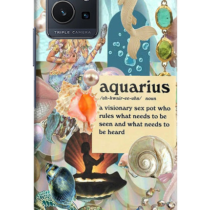 Aquarius Zodiac Vivo Y75 5G/Vivo T1 5G Hard Case Back Cover by Casekaro
