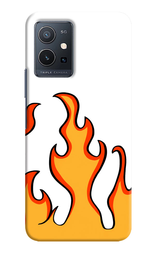 Fired Up – White Vivo Y75 5G/Vivo T1 5G Hard Case Back Cover by Casekaro