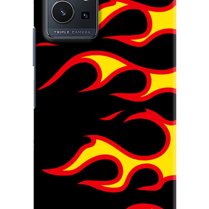 Side Sweep Flames Vivo Y75 5G/Vivo T1 5G Hard Case Back Cover by Casekaro