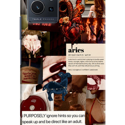 Zodiac Aries Vivo Y75 5G/Vivo T1 5G Hard Case Back Cover by Casekaro