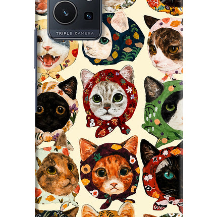 Cool Cat Vivo Y75 5G/Vivo T1 5G Hard Case Back Cover by Casekaro