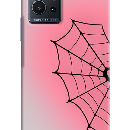 Pink Web Vivo Y75 5G/Vivo T1 5G Hard Case Back Cover by Casekaro