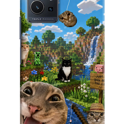 Minecraft Cat Chaos Vivo Y75 5G/Vivo T1 5G Hard Case Back Cover by Casekaro