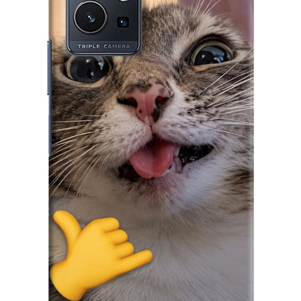 Silly Cat Call Vivo Y75 5G/Vivo T1 5G Hard Case Back Cover by Casekaro