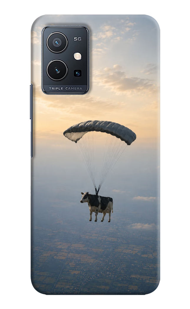 Skydiving Cow Vivo Y75 5G/Vivo T1 5G Hard Case Back Cover by Casekaro