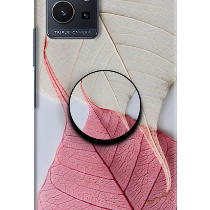 White Pink Leaf Vivo Y75 5G/Vivo T1 5G Pop Case by Casekaro