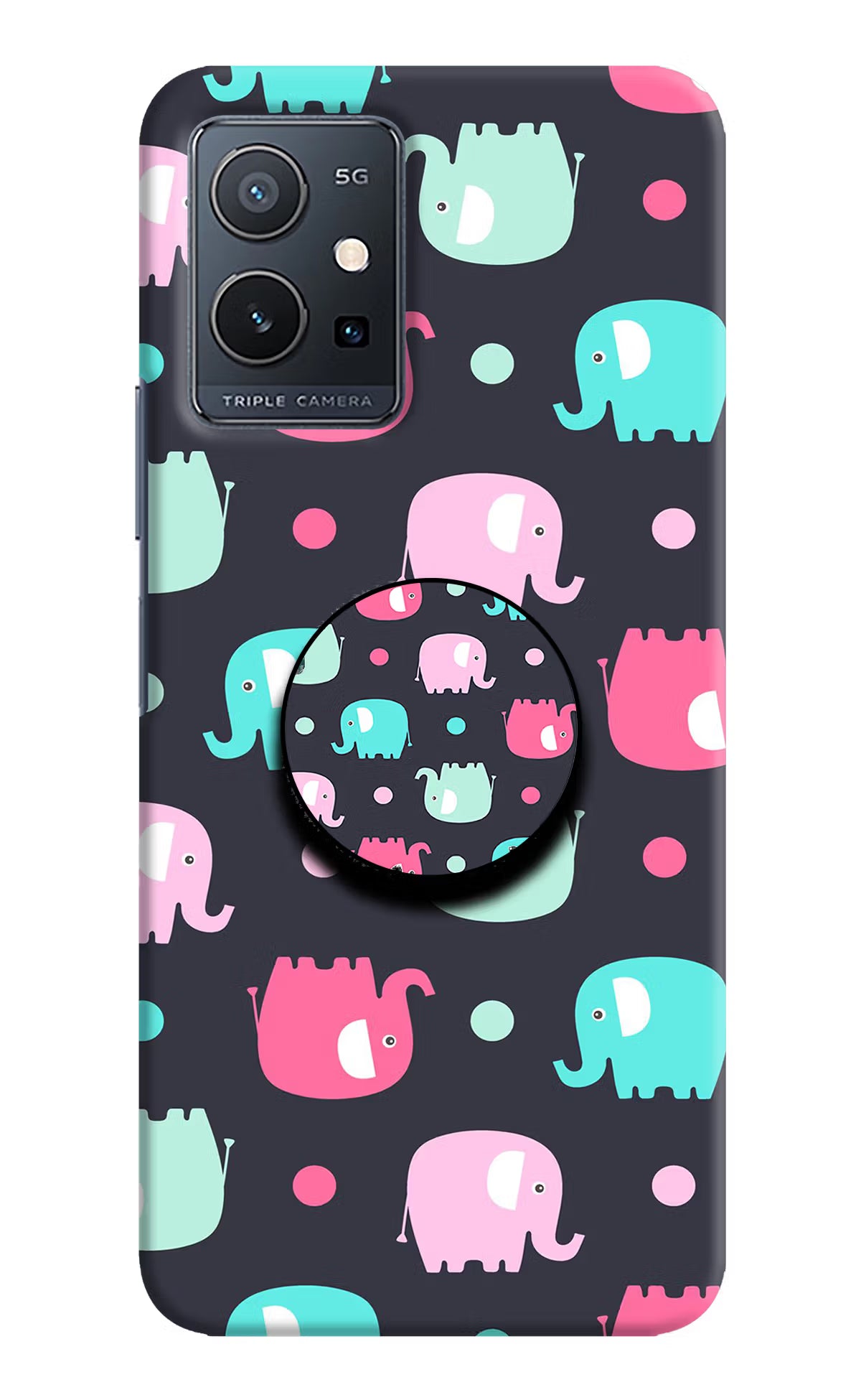 Baby Elephants Vivo Y75 5G/Vivo T1 5G Pop Case by Casekaro