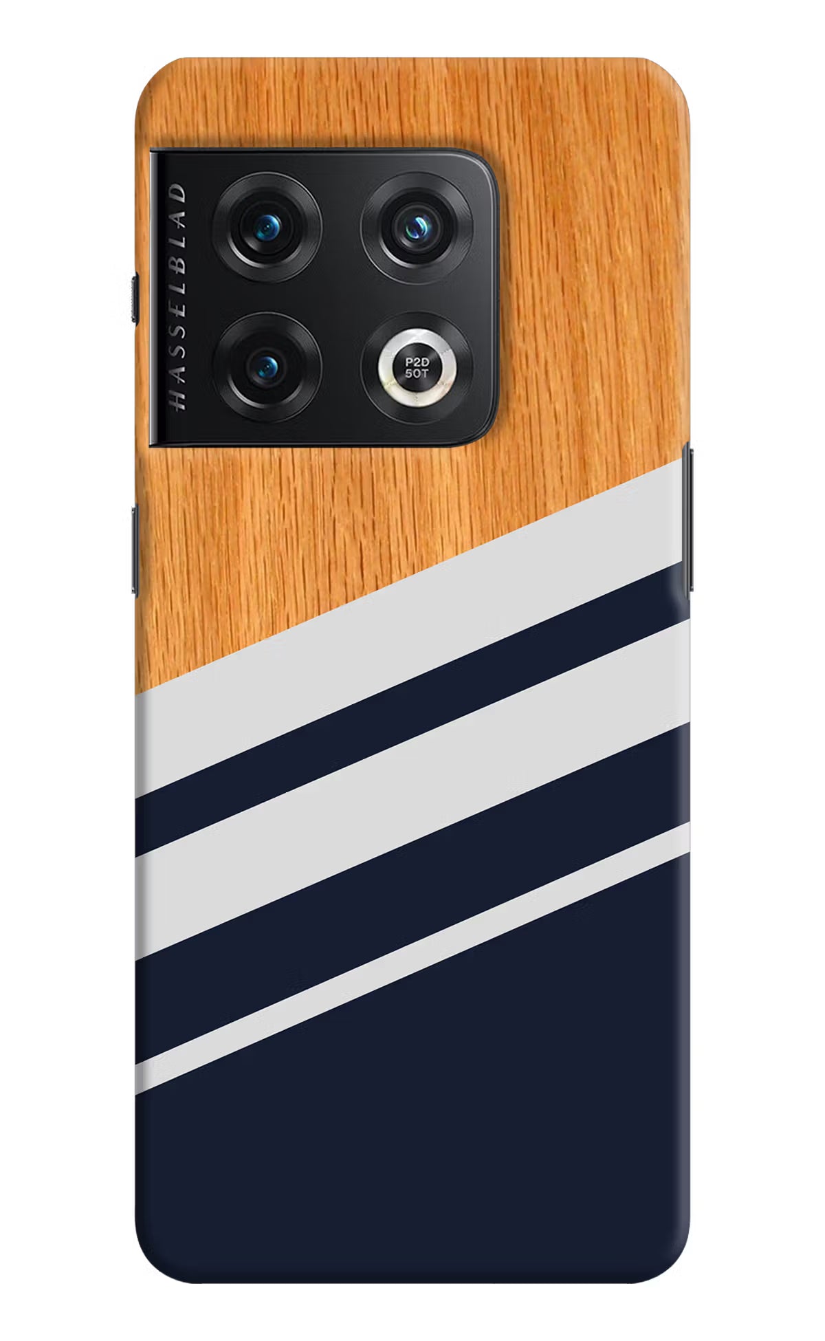 Blue and white wooden OnePlus 10 Pro 5G Hard Case Back Cover by Casekaro
