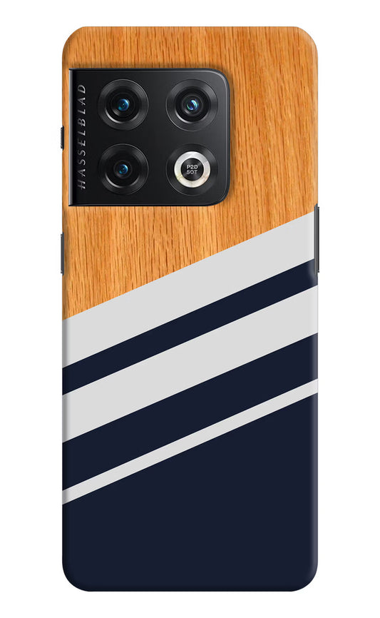 Blue and white wooden OnePlus 10 Pro 5G Hard Case Back Cover by Casekaro