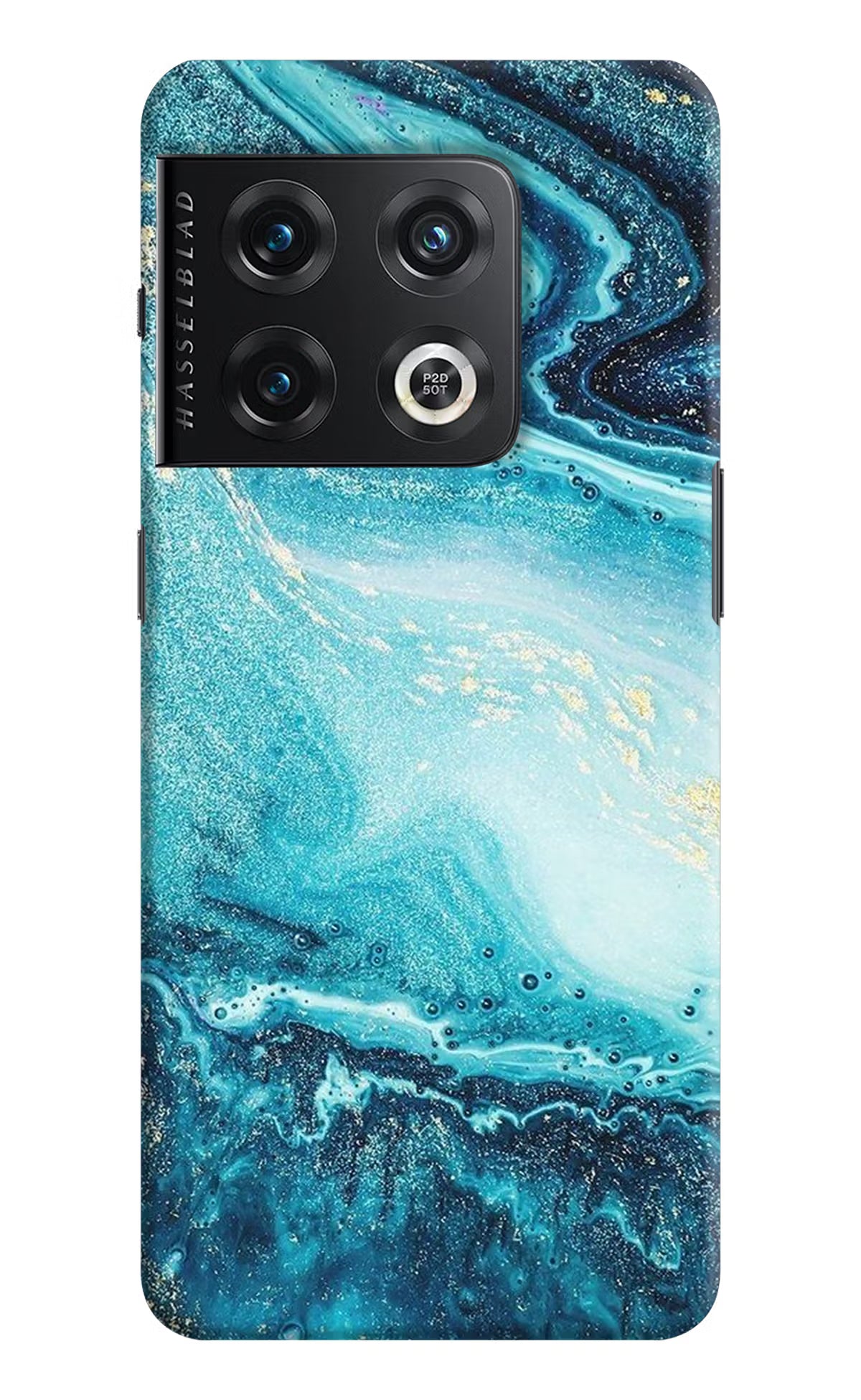 Blue Glitter Marble OnePlus 10 Pro 5G Hard Case Back Cover by Casekaro