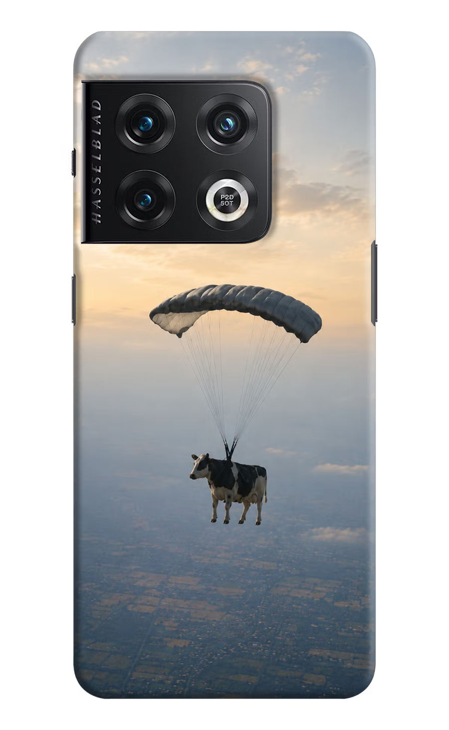 Skydiving Cow OnePlus 10 Pro 5G Back Cover, Hard case