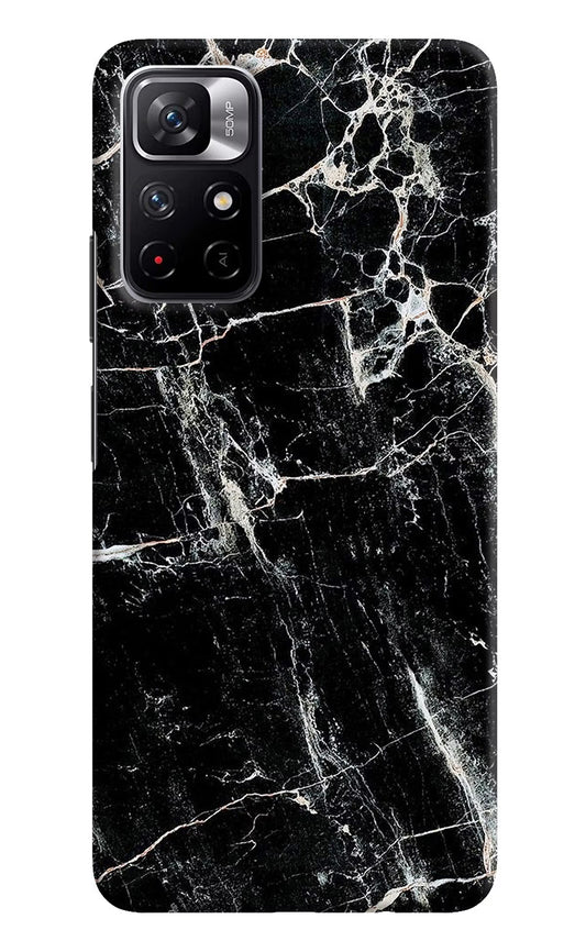 Black Marble Texture Poco M4 Pro 5G Hard Case Back Cover by Casekaro
