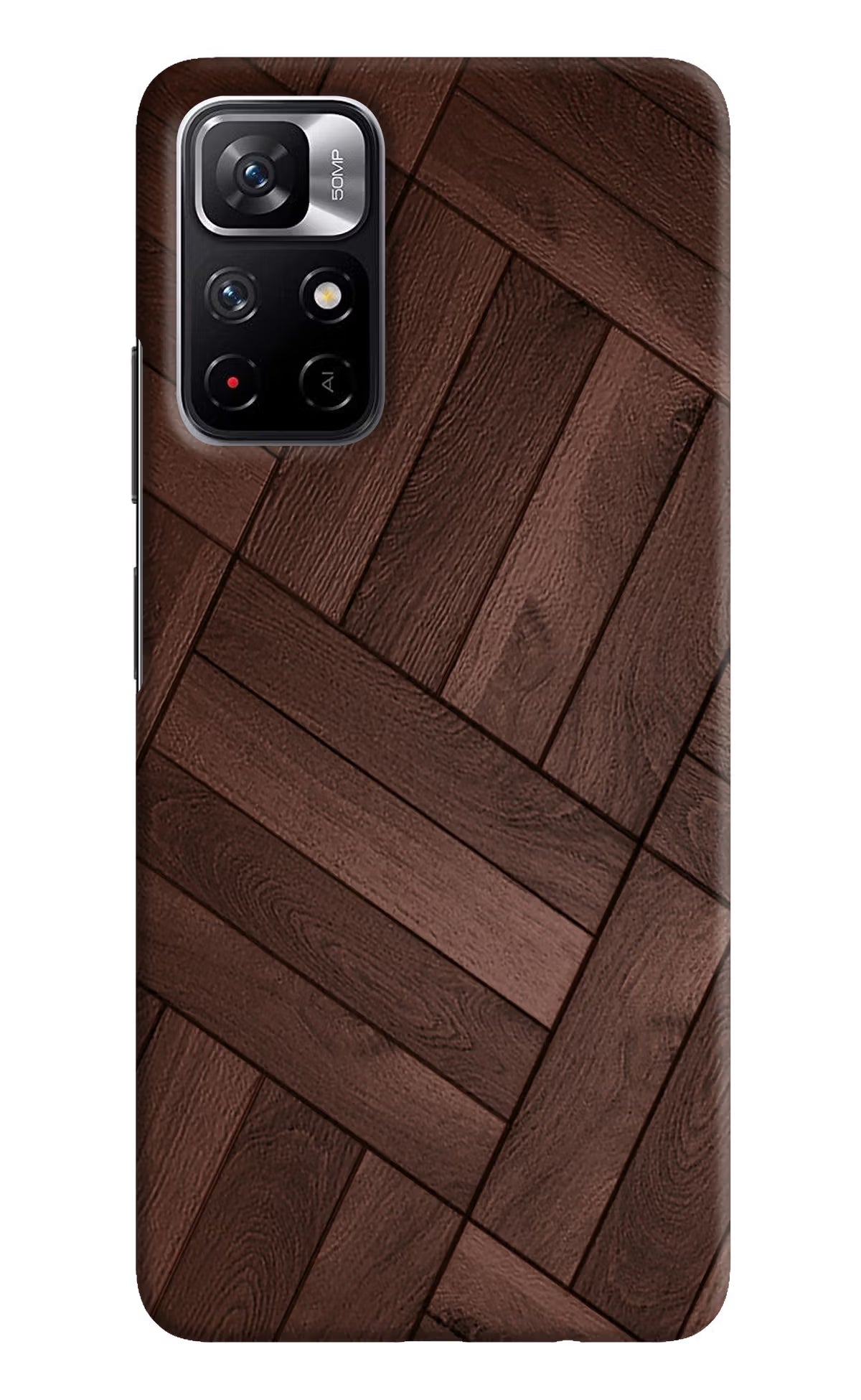 Wooden Texture Design Poco M4 Pro 5G Hard Case Back Cover by Casekaro