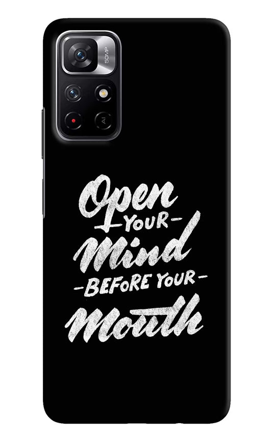 Open Your Mind Before Your Mouth Poco M4 Pro 5G Hard Case Back Cover by Casekaro