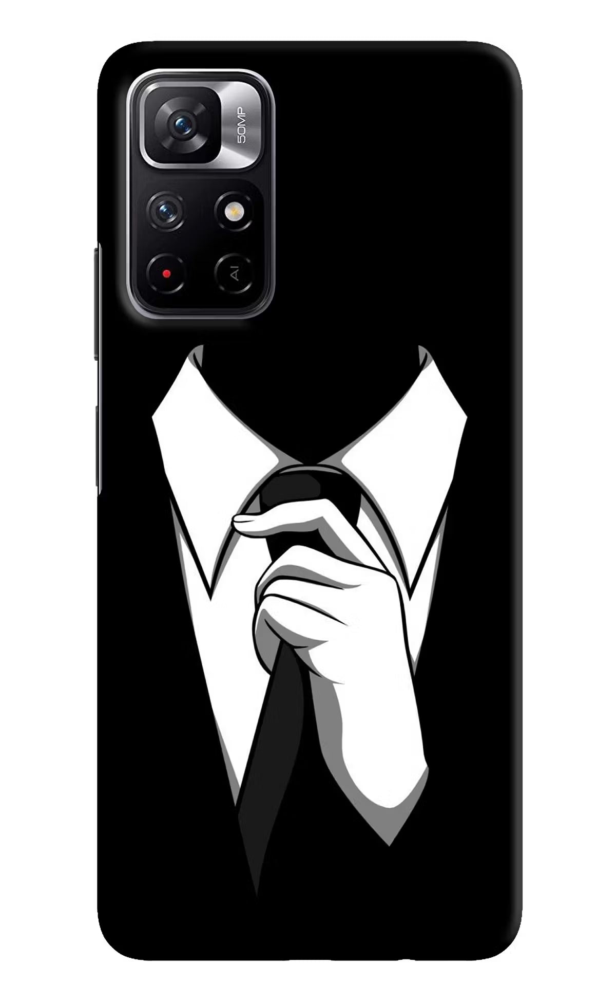 Black Tie Poco M4 Pro 5G Hard Case Back Cover by Casekaro