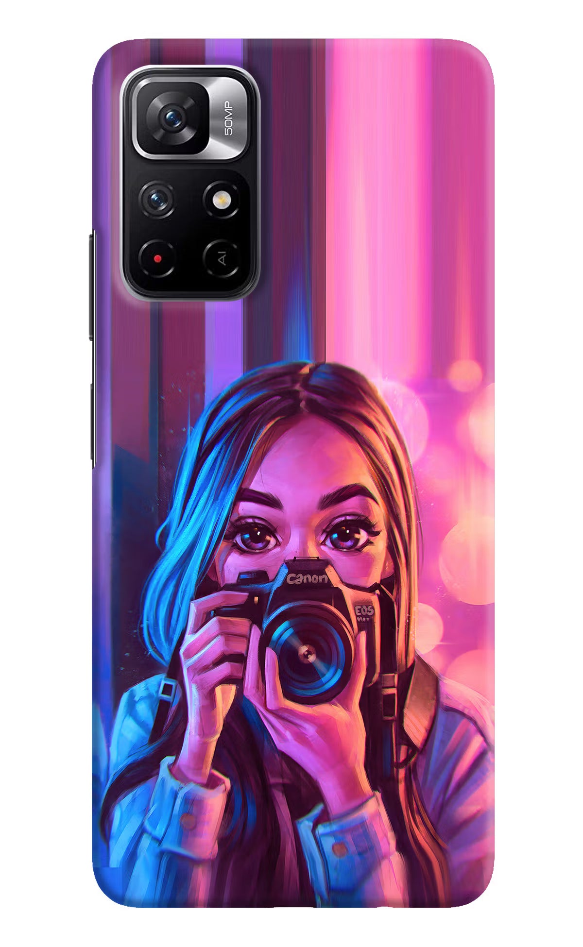 Girl Photographer Poco M4 Pro 5G Hard Case Back Cover by Casekaro