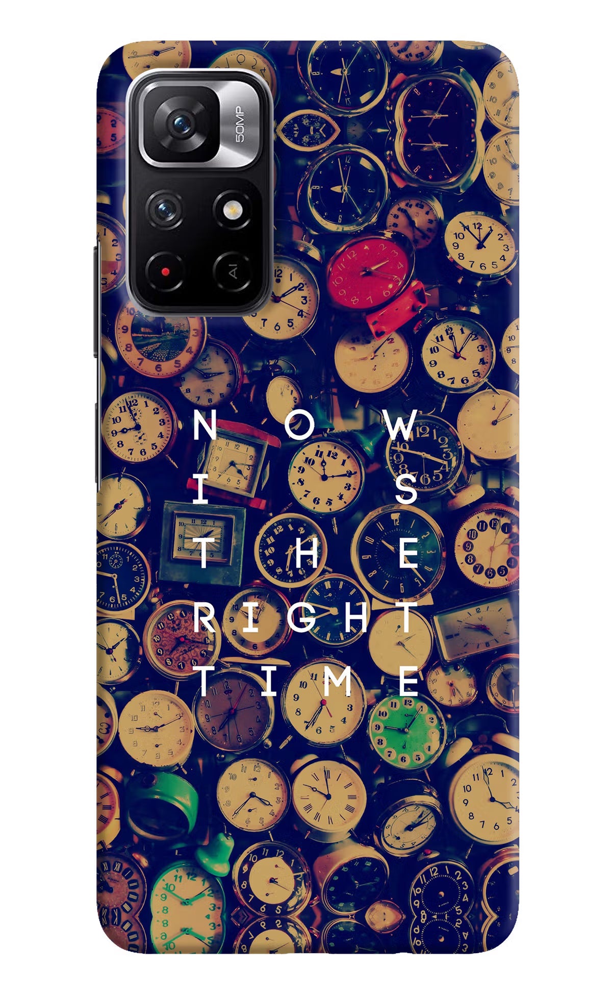 Now is the Right Time Quote Poco M4 Pro 5G Hard Case Back Cover by Casekaro