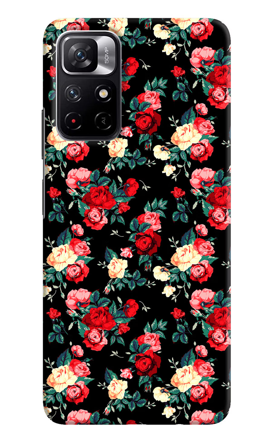 Rose Pattern Poco M4 Pro 5G Back Cover, Hard case