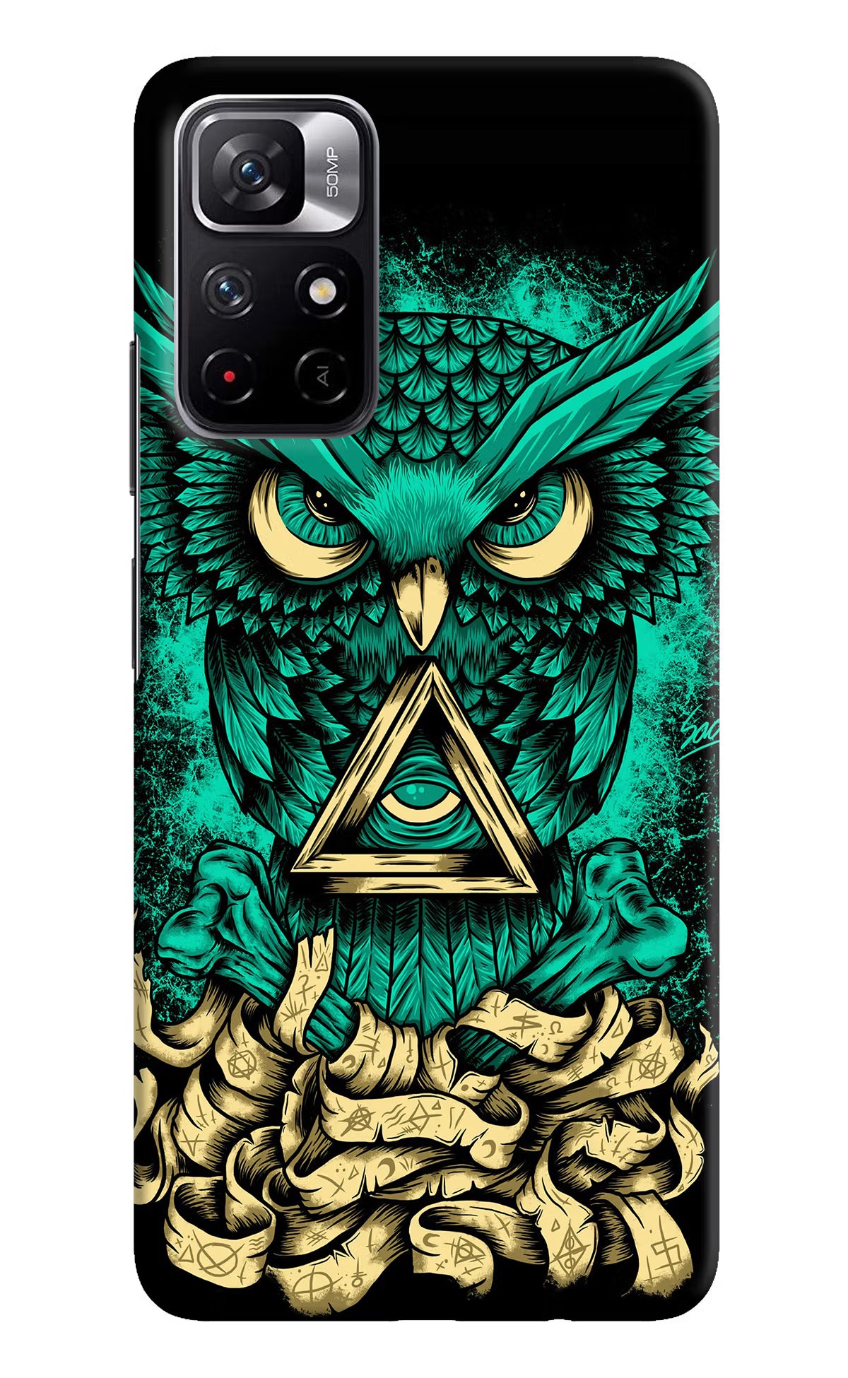 Green Owl Poco M4 Pro 5G Hard Case Back Cover by Casekaro