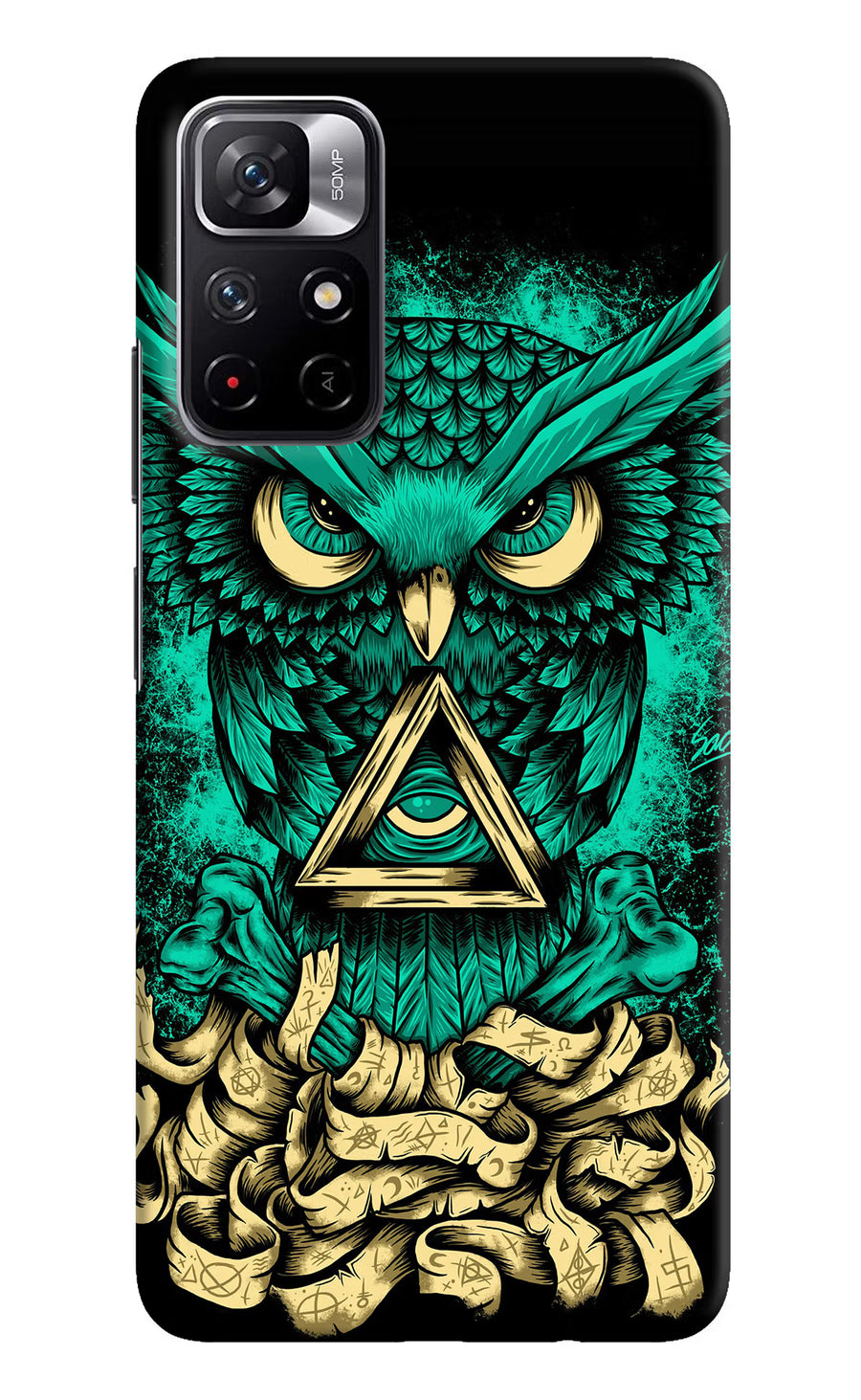 Green Owl Poco M4 Pro 5G Back Cover, Hard case