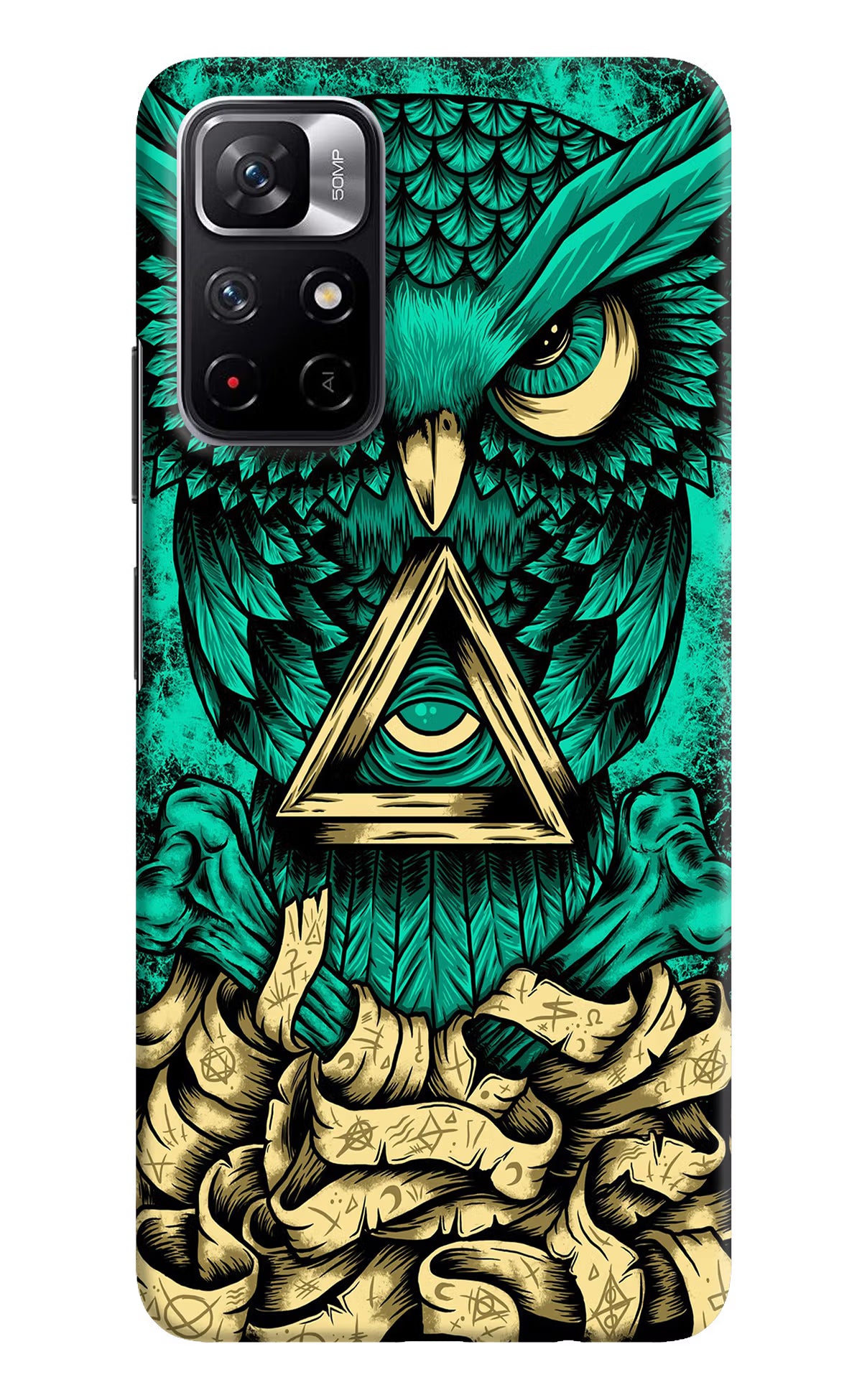 Green Owl Poco M4 Pro 5G Hard Case Back Cover by Casekaro