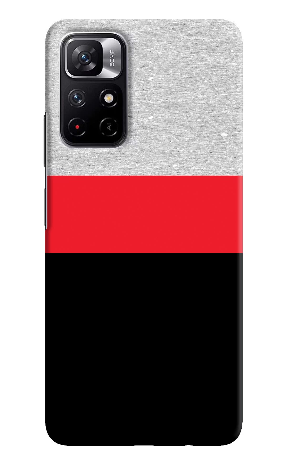 Tri Color Pattern Poco M4 Pro 5G Hard Case Back Cover by Casekaro