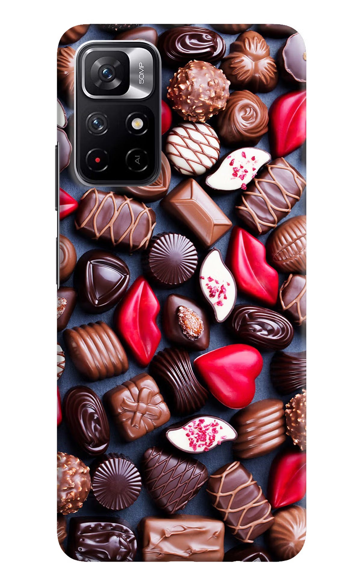 Chocolates Poco M4 Pro 5G Hard Case Back Cover by Casekaro