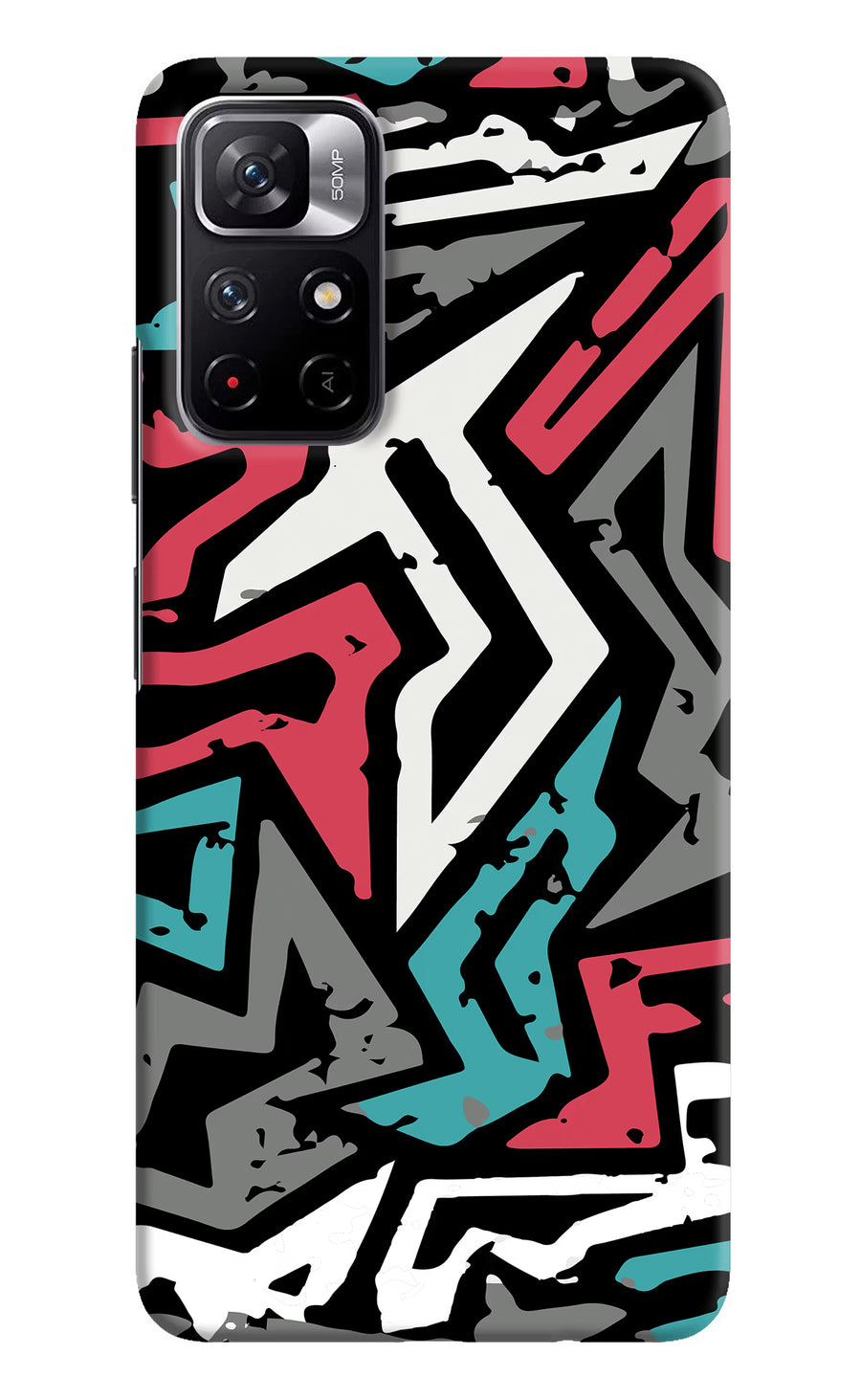 Geometric Graffiti Poco M4 Pro 5G Back Cover, Hard case