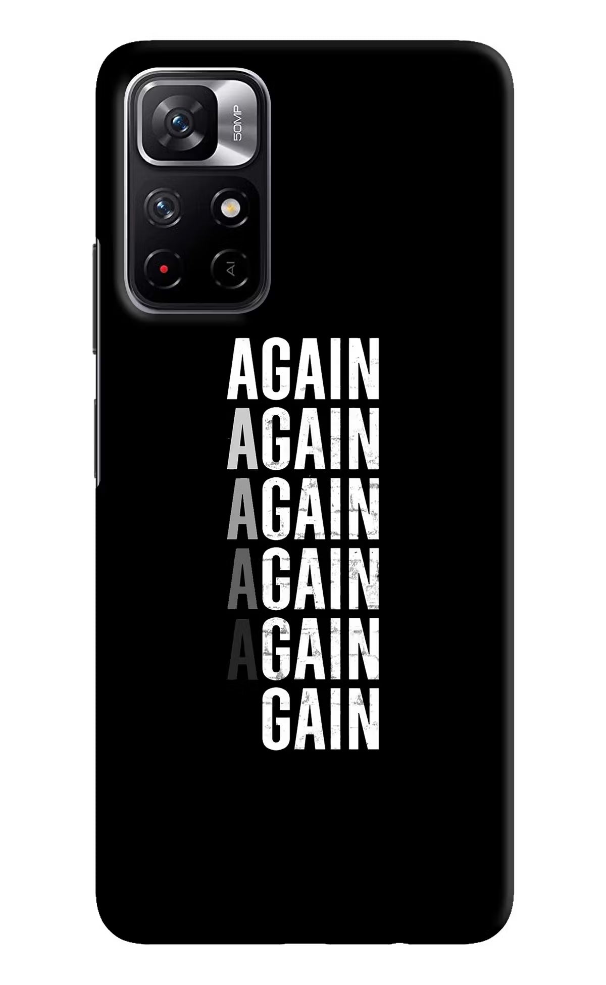 Again Again Gain Poco M4 Pro 5G Hard Case Back Cover by Casekaro