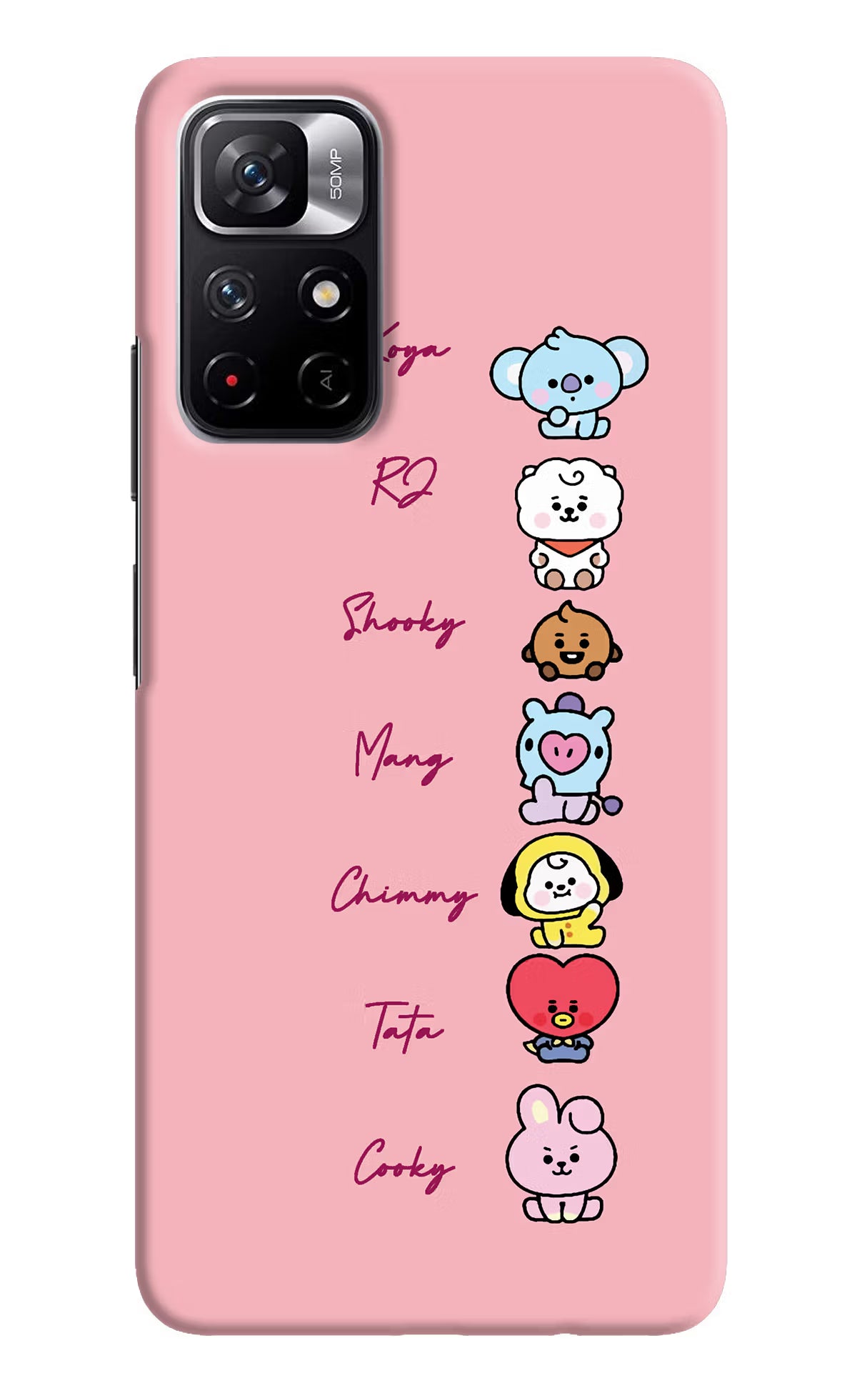 BTS names Poco M4 Pro 5G Hard Case Back Cover by Casekaro
