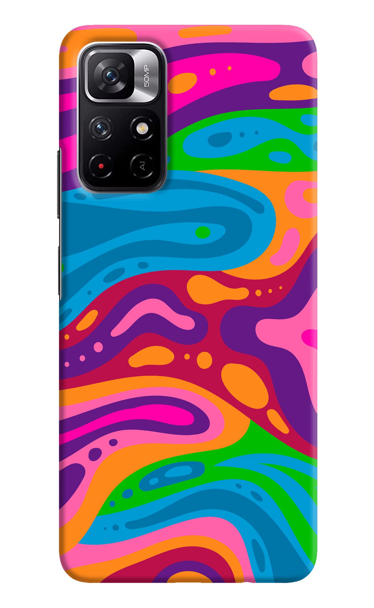 Trippy Pattern Poco M4 Pro 5G Hard Case Back Cover by Casekaro