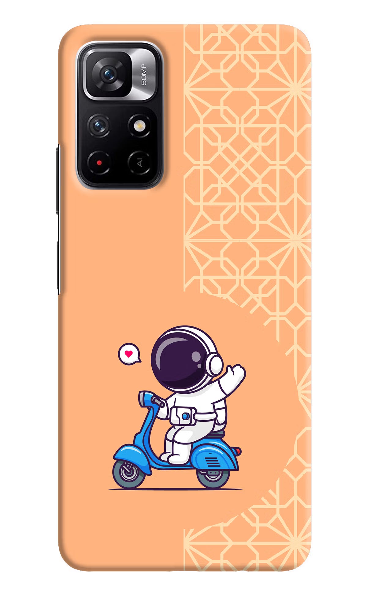 Cute Astronaut Riding Poco M4 Pro 5G Hard Case Back Cover by Casekaro