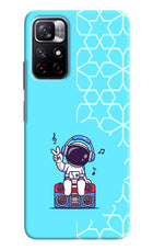 Cute Astronaut Chilling Poco M4 Pro 5G Hard Case Back Cover by Casekaro