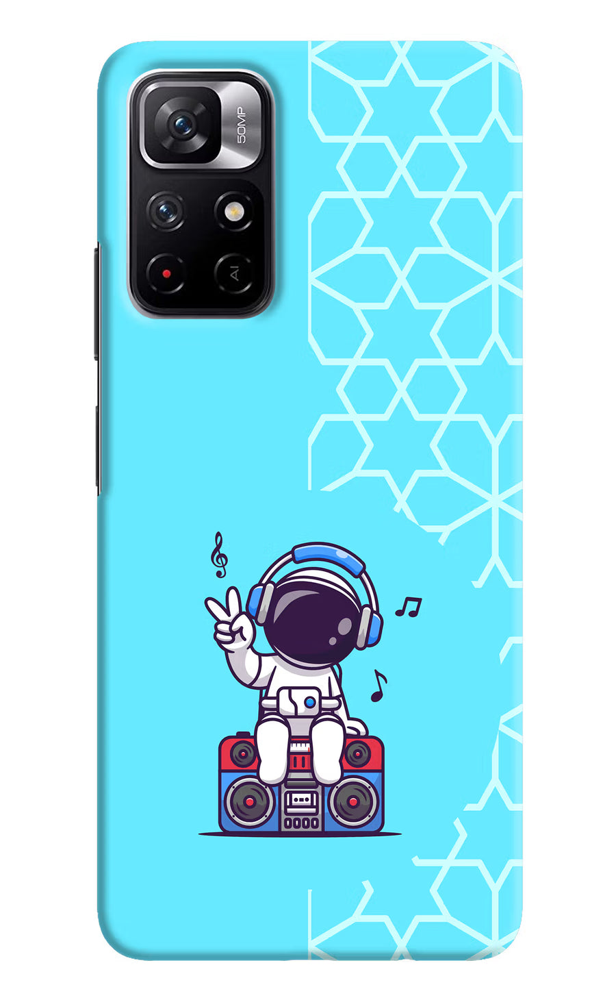 Cute Astronaut Chilling Poco M4 Pro 5G Back Cover, Hard case