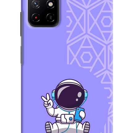Cute Astronaut Chilling Poco M4 Pro 5G Hard Case Back Cover by Casekaro