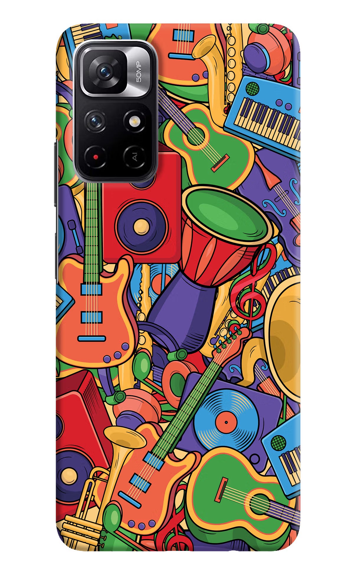 Music Instrument Doodle Poco M4 Pro 5G Hard Case Back Cover by Casekaro