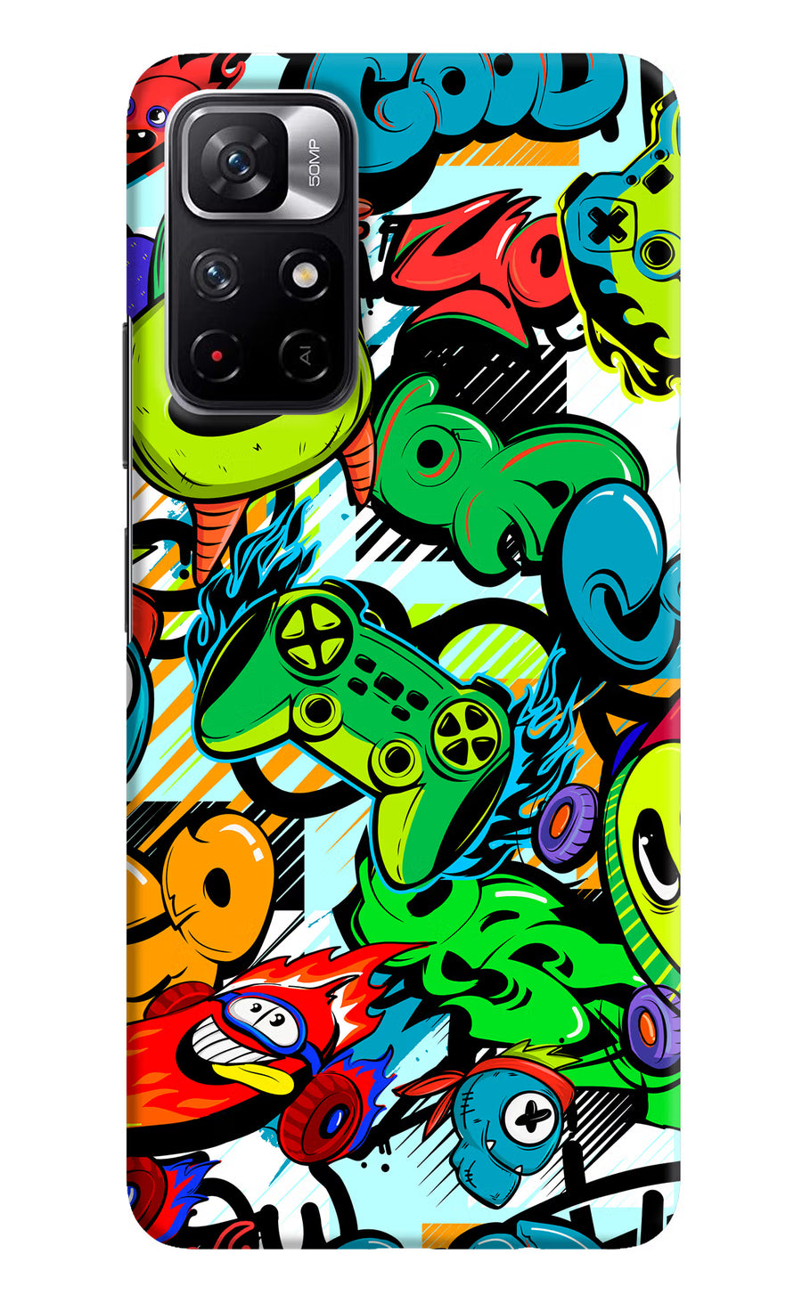 Game Doodle Poco M4 Pro 5G Back Cover, Hard case