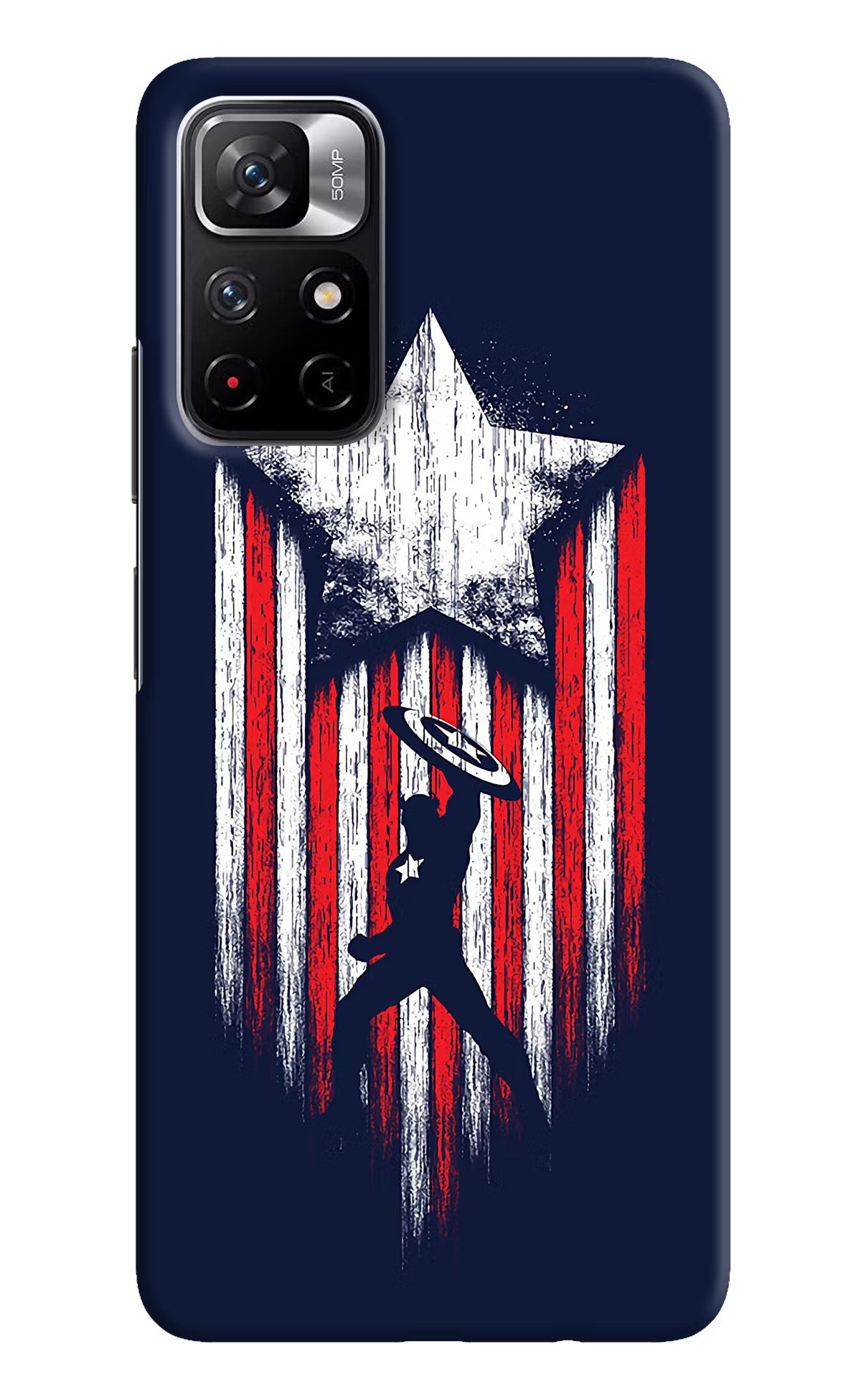 Captain America Marvel Art Poco M4 Pro 5G Hard Case Back Cover by Casekaro